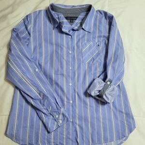 Tommy Hilfiger Blue Striped Button-Up Shirt
